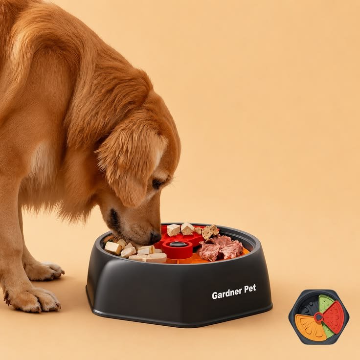 Slow-feed puzzle bowl for dogs