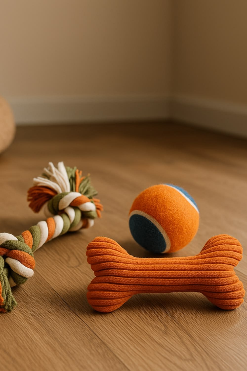 Soft plush braided rope toy for dogs